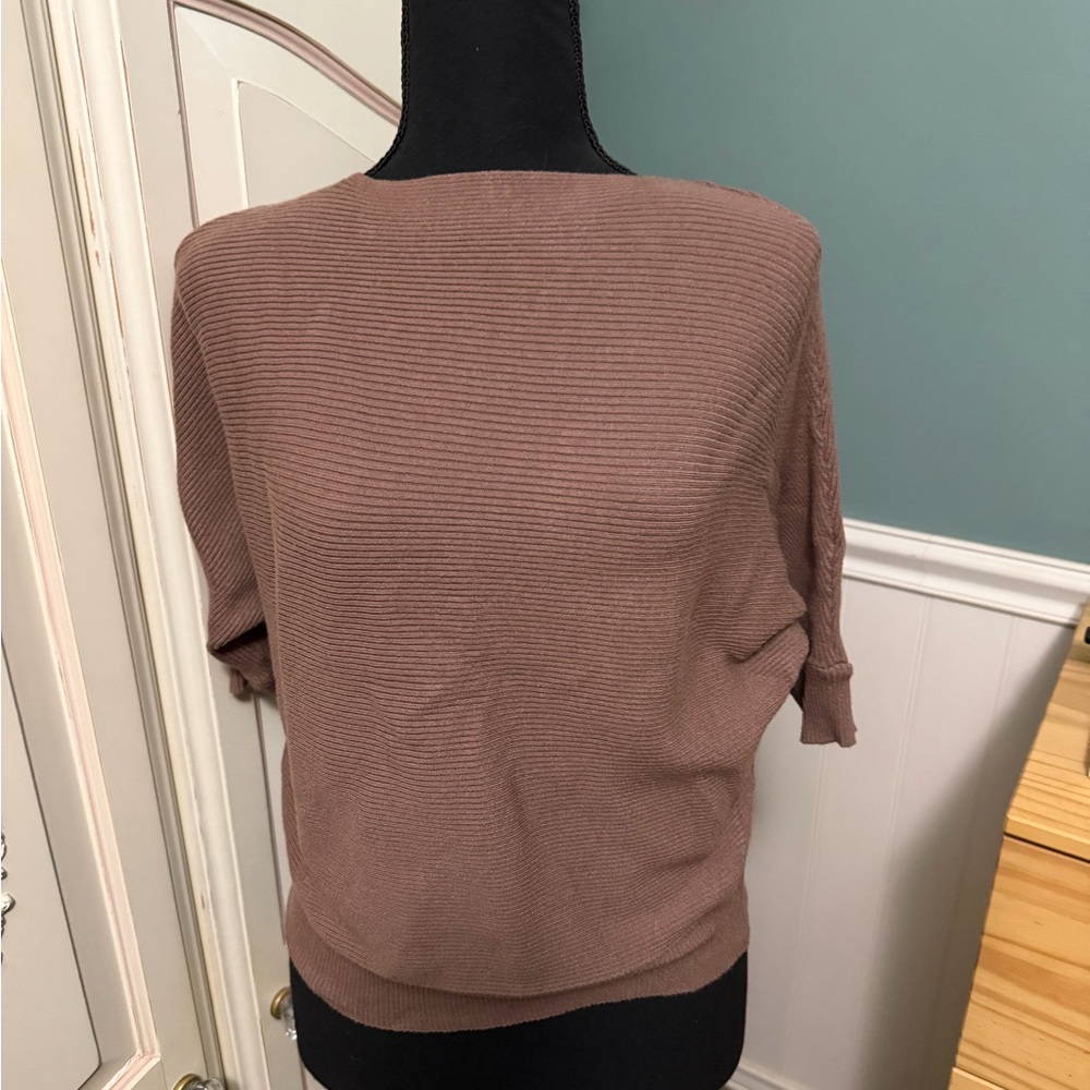Women's Ribbed Brown Sweater